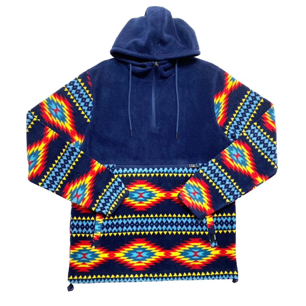 RSQ Hoodie Mens Small Navy Pullover Aztec Southwestern Jacket